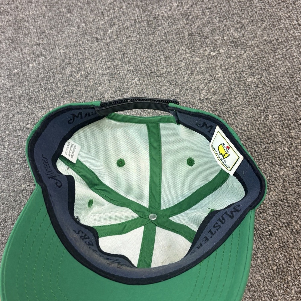 Masters Augusta National Golf Hat Green Rubber Strapback Metallic Logo Rare Cap - Picture 6 of 8